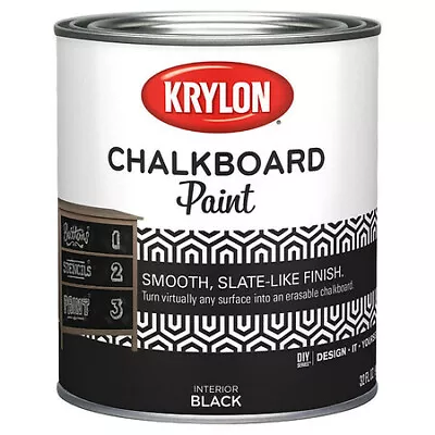 Krylon K05223007 Interior Paint Smooth Water Base Chalkboard Black 1 Qt • $22.79