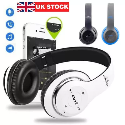 £7.99 • Buy Wireless Bluetooth Headphones With Noise Cancelling Over-Ear Earphones 5.1 UK