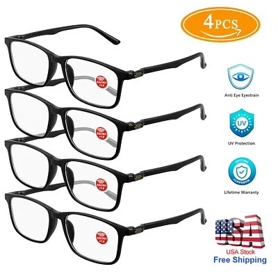 4x New Mens Full Frame Blue Light Blocking Reading Glasses Spring Hinge Readers • $10.55