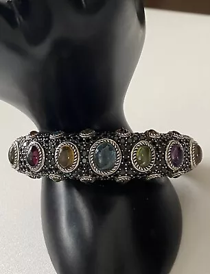 Judith Ripka Black Spinel Amethyst Topaz Citrine Peridot Bracelet Med • $295