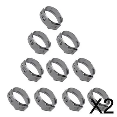 2x 10 Pieces Adjustable Autos Oetiker Stepless Stainless Steel Ear Clamp Type • $14.56