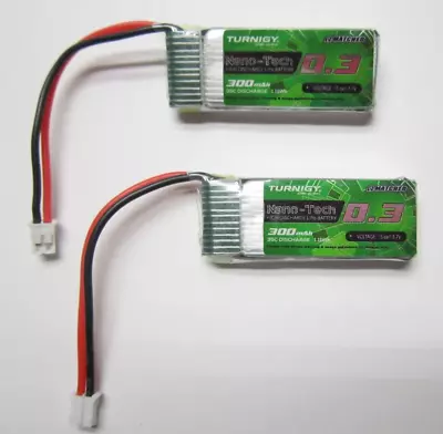 2X TURNIGY NANO-TECH 300mAh 1S 3.7V 35C LIPO BATTERY ULTRA MICRO PH2.0 MCPX V922 • $12.95