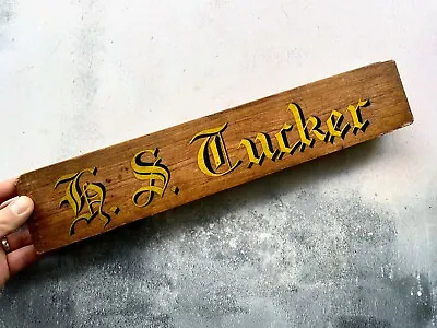 £75 • Buy Large Antique Wooden Desk Name Plate - Hand Painted - Banker, Office, Teacher