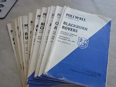 Full Season Of Millwall 1967-68 Home Programmes - 23 Programmes In All • £29.99