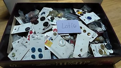 Vintage Buttons Lot-Bagged- Loose -Some On Cards- All Kinds! Lot #16 • $14.99