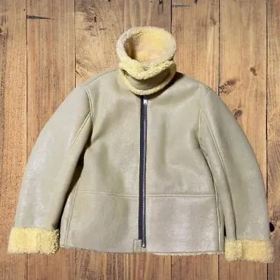 Yeezy Season 3 Mouton Leather Jacket Coat Beige Yellow Size M • $829.99