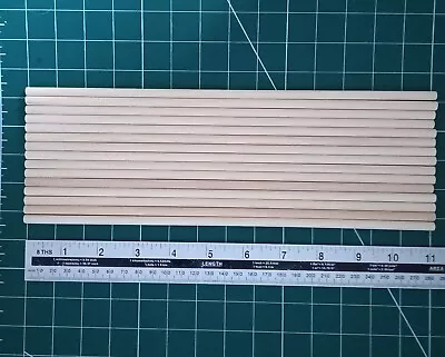 15 X  Wooden Dowel Rods Craft Sticks Birch Wood 28cm X 6mm Dowels • £4