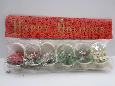 Vintage Poinsettia Baskets Ornaments NOS • $18