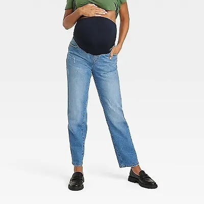 Over Belly 90's Straight Maternity Jeans - Isabel Maternity By Ingrid & Isabel • $14.99