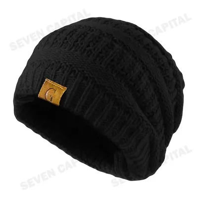 Women's Men Knit Slouchy Baggy Beanie Oversize Winter Hat Ski Fleece Slouchy Cap • $7.99