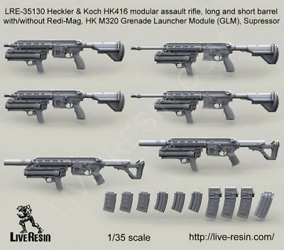 Live Resin 1/35 #35130 HK-416 Modular Assault Rifle #3 • $23.87