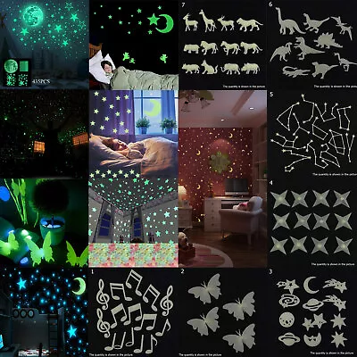 3D Star Moon Glow In The Dark Luminous Wall Sticker Decal Room Home Decor - • $1.17