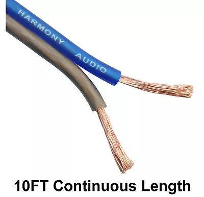 $6.95 • Buy Harmony Audio 12 Gauge CCA Car Home Stereo Matte Blue Speaker Wire Cable 10 Feet