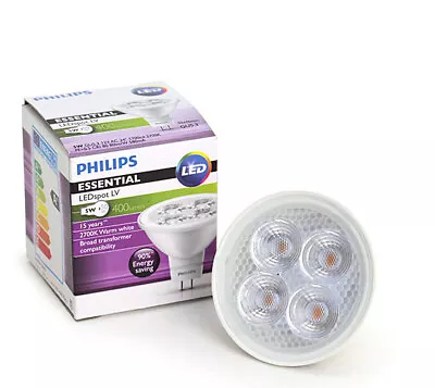 Philips 5W MR16 Essential LED 2700K Lamp Spotlight 12V Bulb GU5.3 = 50W Halogen • $15.90