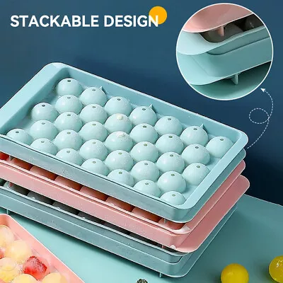 Round Ice Cube Tray Ball Maker Round Whiskey Sphere Mold Silicone Mould DIY UK • £3.78