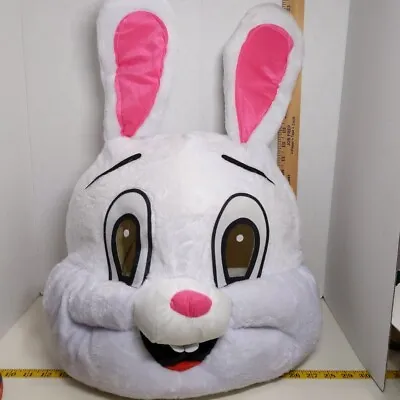 Rabbit Plush Mask Halloween Costume Plush White Pink Cartoon Furry • $38.38