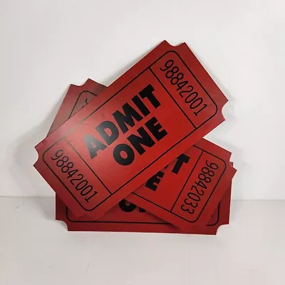 Metal Red Stacked Tickets ADMIT ONE Wall Art Sign Theater Movie Decor 13 X 13 • $39.99