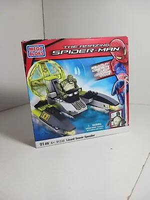 Mega Bloks (91338) Amazing Spiderman Set Lizard Sewer Speeder 91 Pcs NEW IN BOX • $15