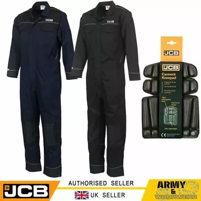 JCB Trade Coveralls Mens Heavy Duty Overalls Boilersuit Mechanics FREE KNEEPADS • $93.54