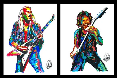 2 Rock Prints Michael Rudolf Schenker Scorpions UFO Music Poster Wall Art 18x24 • $50