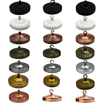 Vintage Ceiling Rose Hook Plate Light Fitting Chandelier 108mm Dia Choose Colour • £6.89