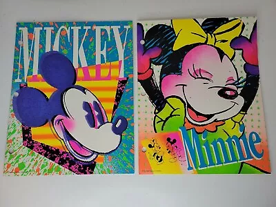 Vintage Disney Mead Folders Lot Of 2. Minnie Mouse And Mickey Mouse • $29.99