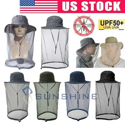 Mosquito Head Net Hat With Hidden Mesh Protection Bugs Bees For Fishing Hiking  • $14.95