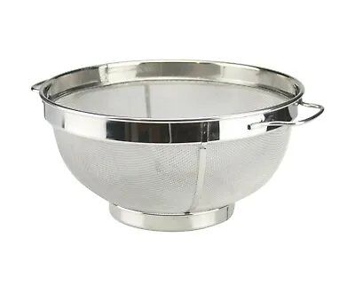 Stainless Steel Colander Extra Fine Mesh Kitchen Strainer Double Handle Catering • £14.99