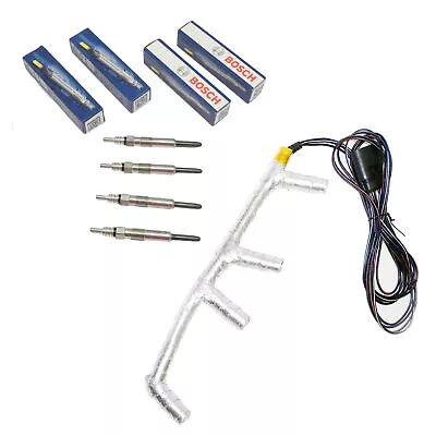 4pcs Bosch Glow Plug & Improved Wiring Harness W/Thermo Heat Cover For VW Jetta • $99.70