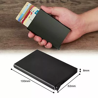 $7.89 • Buy RFID Blocking Aluminum Slim Wallet ID Credit Card Holder Protector Purse Pop Up
