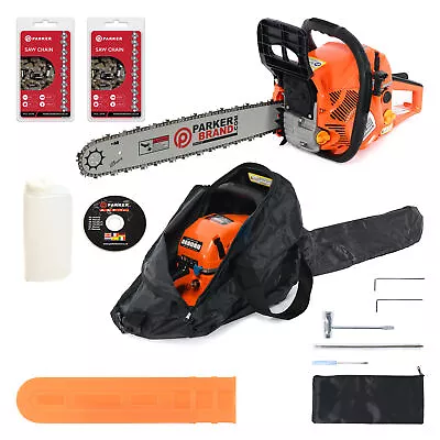 £94.49 • Buy 58cc 20  Petrol Chainsaw + 2 X Chains + More