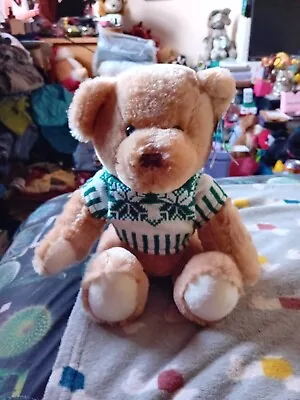 Kays Teddy Bear Wearing Christmas Jumper Jointed Medium Plush BNWT • £9