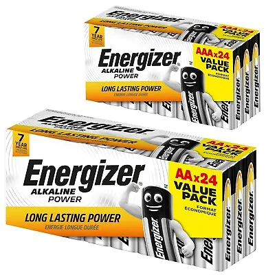 24 X Energizer AA AAA Batteries Alkaline Power Maxi Pack LR6 LR03 MN1500 EXPIRY • £8.99