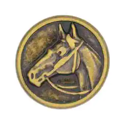 METAL HORSES HEAD EQUESTRIAN SHANK BUTTONS ANTIQUE BRASS 15mm 20mm And 23mm • £3.75
