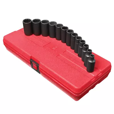 Sunex 3338 13-Piece 3/8  Drive 12-Point Metric Semi-Deep Impact Socket Set • $43.81