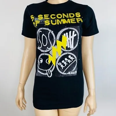 5 Seconds Of Summer Black Short Sleeve Graphic Small S T Shirt • $22.99