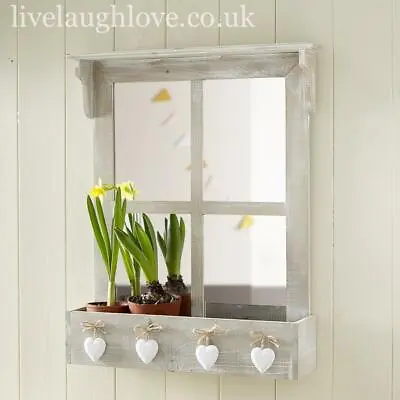 £35.95 • Buy Mirrored Window Wall Shelf With 4 Hearts