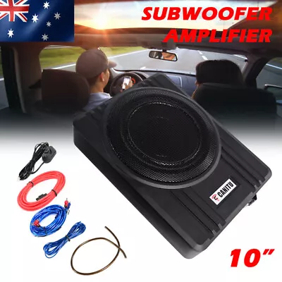 600W 10  Inch Car Amplifier Active Subwoofer Audio Slim Under Seat Bass Speaker • $117.95