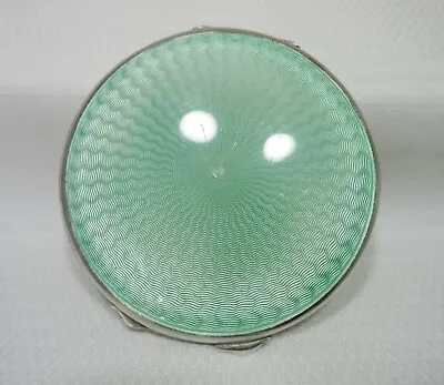 £171.01 • Buy Vintage Compact Mint Green Guilloche Enamel Adie Bros. Silver