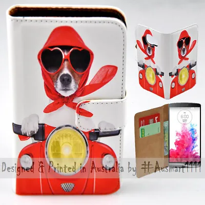 For LG Series Mobile Phone - Dog Ride Scooter Print Wallet Phone Case Cover • $13.98