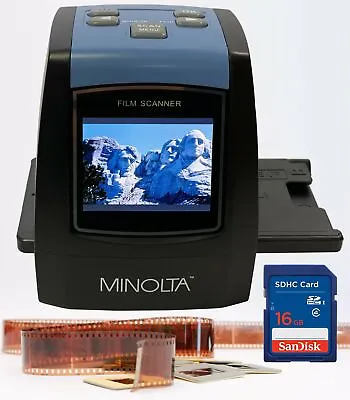 Minolta All-In-One 22MP Film & Slide To Digital Converter 2.4  Hi-Res LCD Black • $119.99