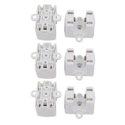 6 Pcs F34B AC 500V 2A 2GX13 Base Light Socket PL Fluorescent Tube Lamp Holder • £7.86