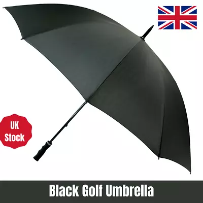 51  STORM PROOF Umbrella LARGE WINDPROOF Manual Walking Stick Brolly Rain • £20.99