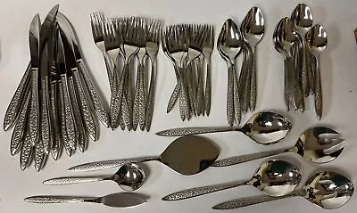 Mid Century Stainless Steel Flatware By Imperial USA 77 Pieces Mint Condition • $79.47