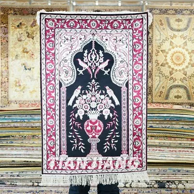 2'x3' Handmade Silk Rug Prayer Religious Home Indoor Classic Carpet 404M • $444