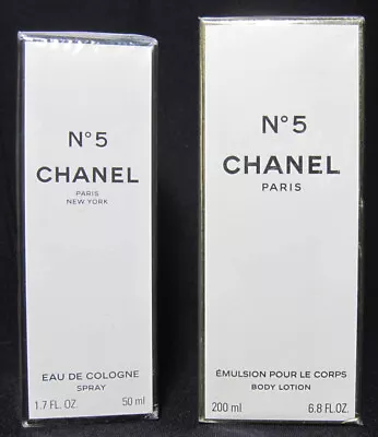 $174.99 • Buy Chanel No 5 Eau De Cologne 1.7oz Spray & 6.8oz Body Lotion Sealed New Perfume