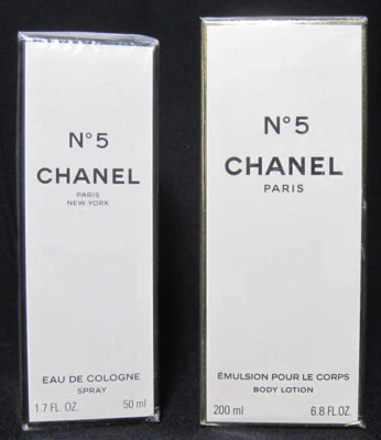 $174.99 • Buy Chanel No 5 Eau De Cologne 1.7oz Spray & 6.8oz Body Lotion Sealed New Perfume