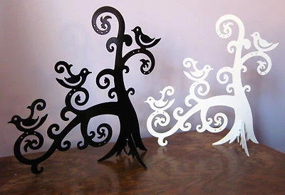 £8 • Buy Jewellery Tree Stand / Earring Holder, Ivory Or Black Metal, Modern, NEW