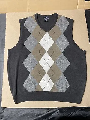 Dockers Men  XXL V-Neck Argyle Preppy Sweater Vest • $19.99