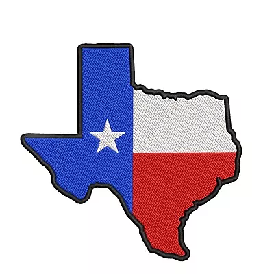 TEXAS SHAPE STATE FLAG PATCH LONE STAR EMBLEM SOUVENIR Embroidered Iron-on TX • $12.99